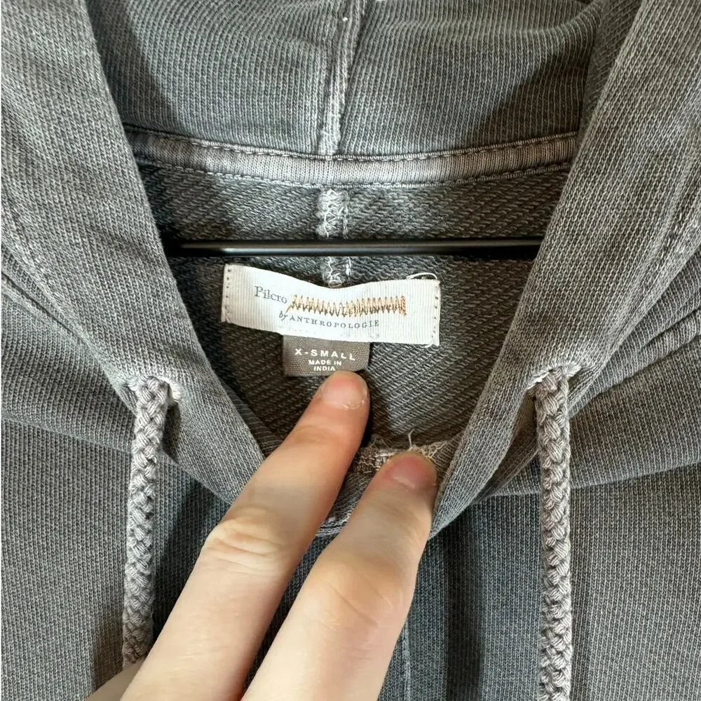 Anthropologie Pilcro Flynn Hoodie Charcoal Gray Hooded‎ Sweatshirt XS